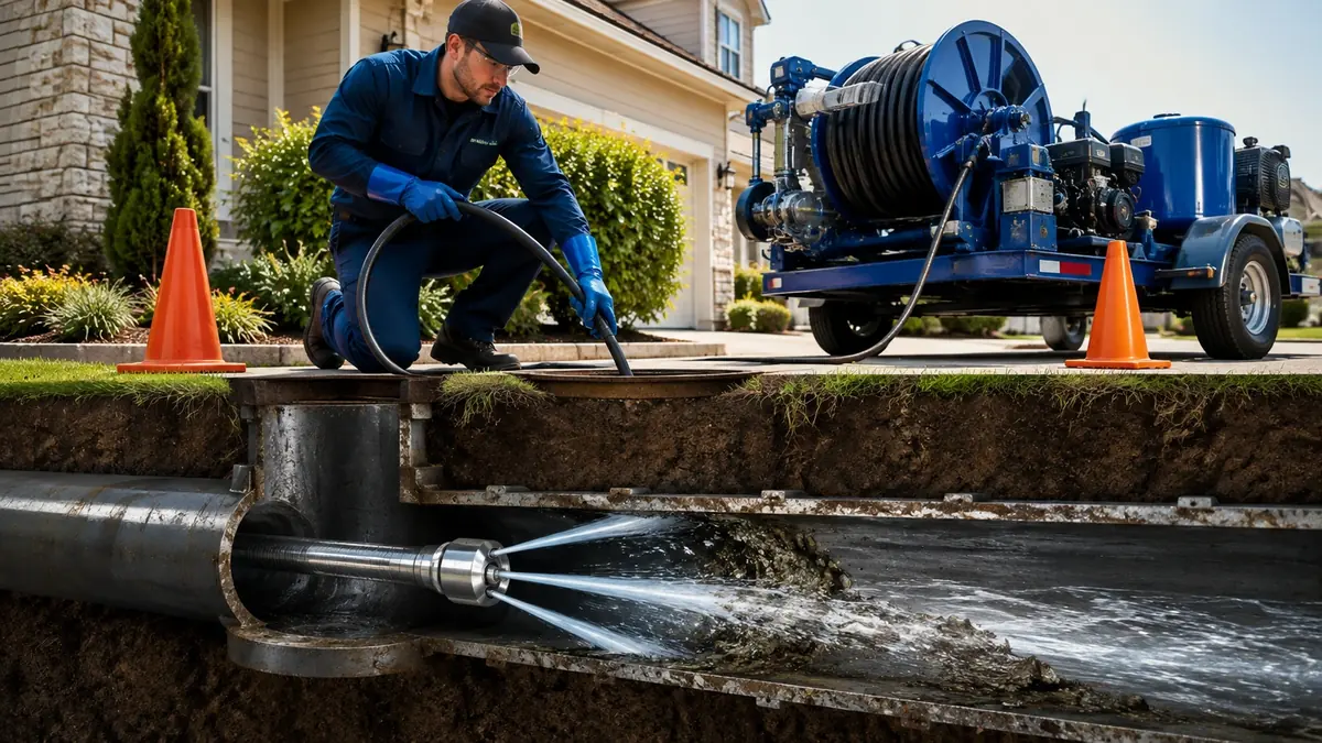 Main Sewer Line Hydro Jet Cleaning in Pope Valley